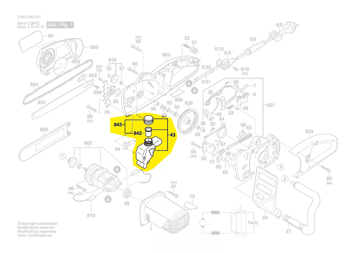 Réservoir huile réf. 1 605 405 004 pour tronçonneuse BOSCH